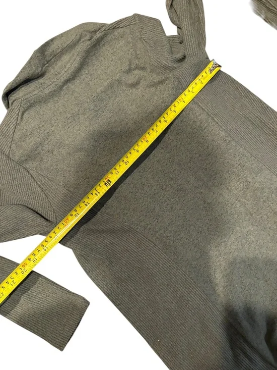 White House black market waterfall wrapped knit cardigan sweater s olive green - Picture 4 of 7